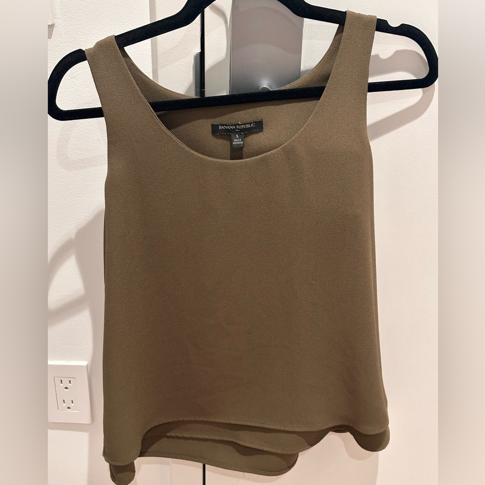 Banana Republic Khaki Green Tank Top
